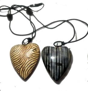 Pendant <b>Necklace</b> Buffalo Horn Heart Shape Leopard Printed Long <b>Boho</b> Fashion <b>Necklaces</b> Natural Costume Jewelry - Product Image 1