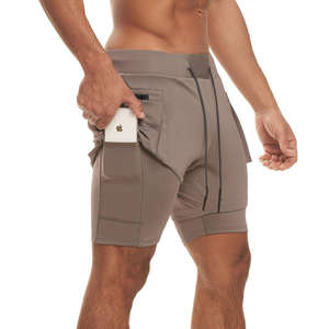 Shorts de sport respirants pour hommes, séchage rapide, anti-plis, coupe ample, taille haute, grande taille, shorts de jogging et de plein air unis, taille élastique - Product Image 4