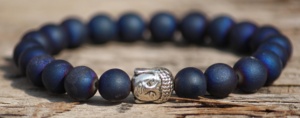 Sunsitara Unisex Buddha Yoga Blue 8MM Adjustable <b>Charm</b> <b>Bracelet</b> Classic Druzy Agate Bangles Number-shaped Pattern Party Wedding - Product Image 4