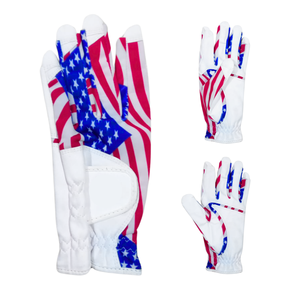 Guante de golf con estampado de bandera, guante de golf para mano izquierda, accesorio de entrenamiento deportivo con apariencia de cuero transpirable - Product Image 2