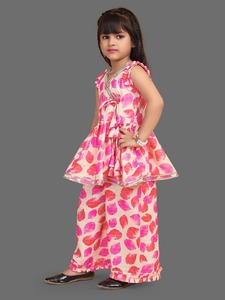 Conjunto de Kurta Étnica para Niñas, Tejido Suave, Ropa de Fiesta de Verano, Elástica, de Secado Rápido, Pantalones a Juego, Venta al Por Mayor - Product Image 4