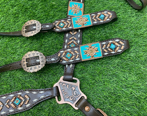 Argentine fait à la main Western Horse Bridle Rênes Set Respirant Headstall Collier de poitrine Logo personnalisé Sports équestres Halter Horse - Product Image 6