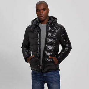 Wholesale Custom OEM <b>Long</b> Thin Puffer <b>Jacket</b> for <b>Men</b> with Front Logo Winter Breathable & Windproof - Product Image 1