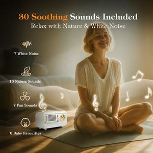 Radio Reloj Despertador HiFiD con Carga, Máquina <span class=keywords><strong>de</strong></span> <span class=keywords><strong>Sonido</strong></span> <span class=keywords><strong>para</strong></span> Dormir, Máquina <span class=keywords><strong>de</strong></span> Ruido Blanco con Luz Nocturna y Altavoz BT - Product Image 3