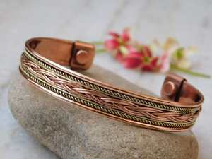 Brazalete magnético de cobre puro Pulsera de alivio del dolor de artritis hecha a mano - Product Image 3