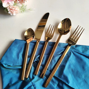 Juego de cubiertos de metal chapado en cobre de último diseño con mango real para el hogar y la boda, juegos de cubiertos de vajilla segura para alimentos - Product Image 5