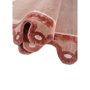 Alfombras de Lana y Seda de Bambú Anudadas a Mano de Gran Tamaño Jardins Du Monde, Diseño de Rayas Rosas y Púrpuras, Rectangulares de 9x12, para Pasillo -Esk-9042 - Product Image 2