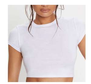 Top corto de mujer con diseño de logotipo personalizado, fácil de usar, antiarrugas, transpirable, antiapilamiento, a precio al por mayor - Product Image 4