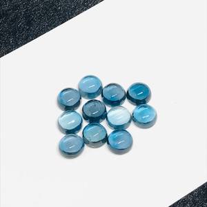 Lot de cabochons de topaze bleue naturelle sélectionnés, groupe de pierres curatées, qualité rare, jeu de couleurs, feu, certifié par un tiers pour la joaillerie - Product Image 2