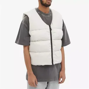 High Street Mens Down Vest Transpirable de gran tamaño Logotipo personalizado OEM Algodón acolchado Puffer Bubble Jacket Chaleco Cálido Casual Invierno - Product Image 1