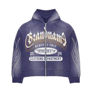 Survêtements d'hiver décontractés en polaire légère Survêtements d'entraînement imperméables de couleur rouge violet délavés à l'acide Unisex - Product Image 5