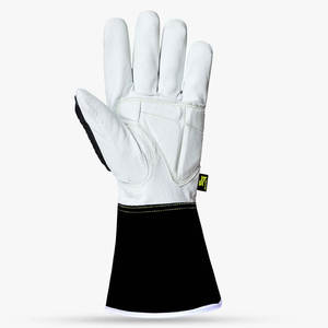 Original Skatiq SG-7016 Premium Grain Gant en peau de chèvre 5 manchettes Protection contre les coupures Anti-Vibration Nylon Doublure Construction Soudage TPR - Product Image 6