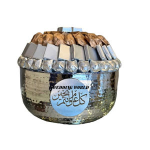 Tazón de Chocolate de Metal Martillado con Moneda Árabe, Diseño Redondo, Diseño Árabe de Diseño, Tazón de Chocolate de Metal de Lujo para Exhibición - Product Image 6