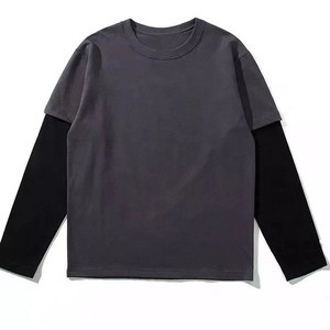 T-shirt double couche personnalisé pour hommes, imprimé en microfibre, manches longues, délavé à l'acide, surdimensionné, premium, double couche - Product Image 3