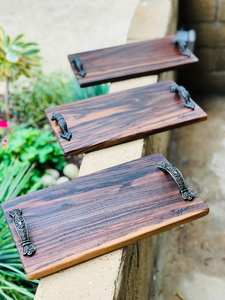 NATURAL FARMOUSE, bandeja redonda de madera de Acacia para servir, vajilla de estilo clásico hecha a mano para cocina, hogar, Hotel, para servir comida de fiesta - Product Image 6