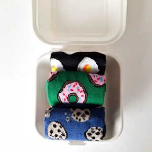 Chaussettes d'été/hiver respirantes et chaudes à thème alimentaire amusant, taille unique, en nylon tricoté, avec logo personnalisé et motif imprimé pour usage quotidien - Product Image 2