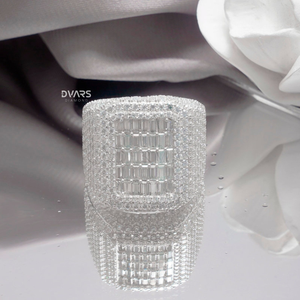 Bague de fiançailles, de mariage ou d'anniversaire pour homme en argent sterling 925, style hip-hop, avec moissanite VVS taille brillant, effet glacé, cadeau pour rappeur, or - Product Image 1