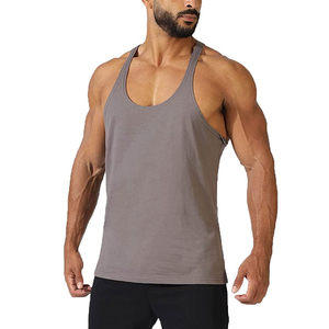 Slim Fit Chalecos Deporte Tops Ocio Algodón Tanques Camisetas interiores básicas Gimnasio Tops Casual Tank Top para hombres - Product Image 4