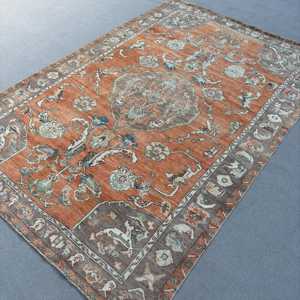 Tapis de 5,4 x 8 pieds, tapis turc vintage, tapis persan en laine rouge - Product Image 2