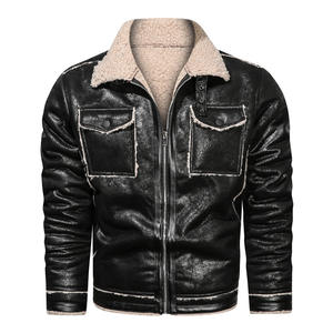 Invierno bordado Original cuero Moto & Biker abrigo Chaqueta estilo motocicleta Casual cálido abrigo - Product Image 5