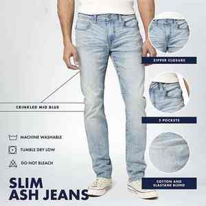 Jean en Denim pour Homme, Coupe Slim, Taille Moyenne, Déchiré, Délavé, Style Streetwear, Respirant, Été 100% Coton - Product Image 3