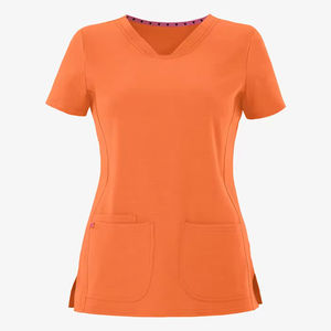 Dames Médecin Chirurgical Infirmière Médicale Scrubs Jersey Logo Personnalisé Manches Courtes Médical Scrub Uniforme Tops Chemises Pour Femmes - Product Image 5