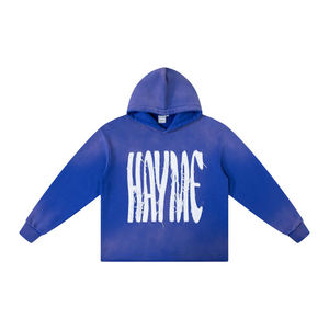 Sudaderas con capucha bordadas y con logotipo personalizado de gran tamaño, sudadera con Jersey Boxy Fit para hombre, ropa informal de peso pesado, Sudadera con capucha en blanco - Product Image 4