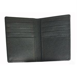 Black PU Leather Card Holder, 2-Sided PU Leather Folio Pocket Slim Card <b>Wallet</b> Case with 8 Card Pockets Unisex - Product Image 2