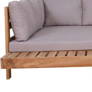 Sofá de jardín Sofá Seccional de madera de teca Sofá modular de teca sólida para espacios de vida lujosos y versátiles Decoración de muebles - Product Image 6