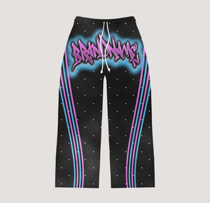 Custom Manufacturer's Plus Size Men's <b>Hip</b> Hop Breathable Streetwear Sunfaded Elastic Waist Heavyweight Rhinestone Tracksuit - Product Image 3