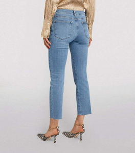 Pantalones Vaqueros de Mezclilla para Mujer, Corte Ajustado, Cintura Alta, Rectos, Transpirables, Lavado Claro, Invierno, 100% Algodón, Venta al Por Mayor - Product Image 4