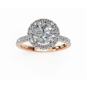 Anillo de Compromiso de Lujo con Corona Radiante y Halo de Diamantes Cultivados en Laboratorio de 1.130 Ct, Oro de 9, 14 y 18 Quilates, Proveedor Mayorista OEM - Product Image 1