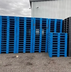 New/<b>Used</b> Factory Low Price Industrial Standard PLASTIC <b>PALLET</b> 3 RUNNER 1100x1100MM Heavy Duty 2-Way Entry for Sale - Product Image 2