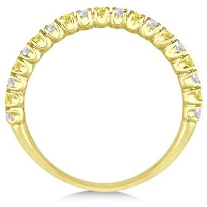 แหวนแต่งงานและวันครบรอบทองคำ 14K ประดับเพชรสีเหลืองและสีขาว 0.50 กะรัต - Product Image 2