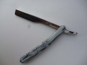 Rasoir à bord droit pour hommes, 1 pièce, rasoir repliable, couteau de rasage, crème, en acier inoxydable - Product Image 3