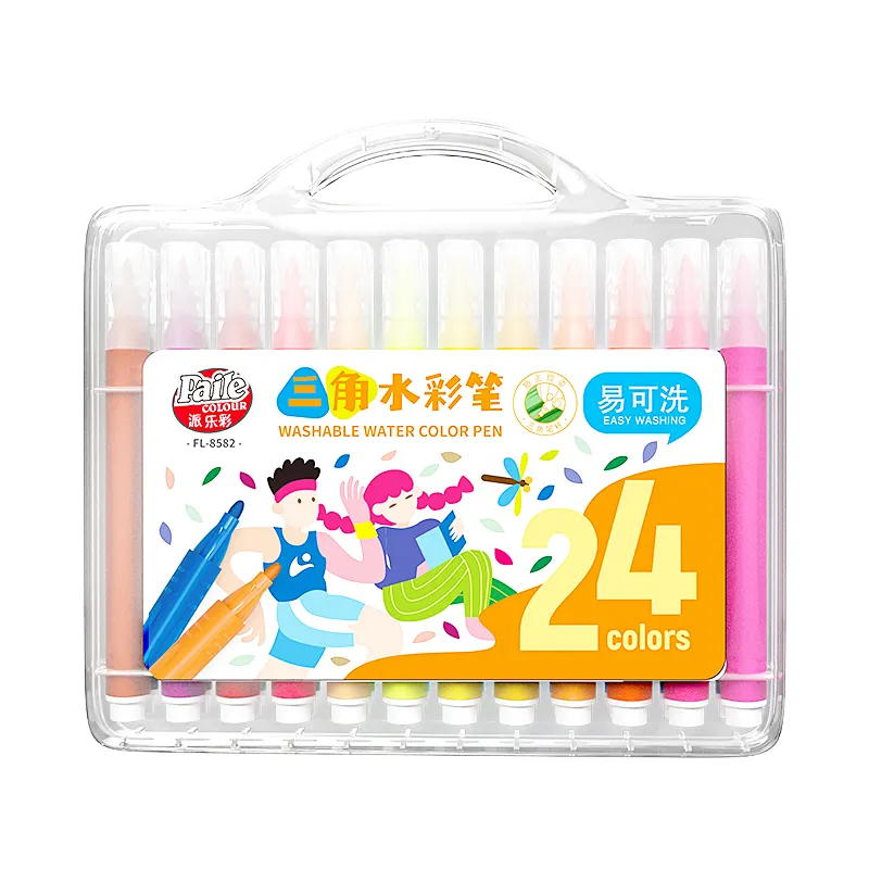 12/18/24/36 colori penna ad acquerello punta media con custodia cancelleria per bambini libri da colorare scarabocchi