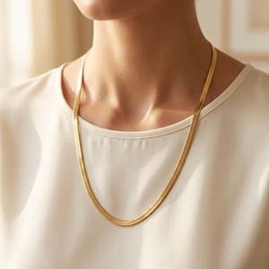 Collar de Cadena Lisa de Plata 925 con Baño de Rodio y Acabado Pulido, Diseño Minimalista, Joyería Sencilla y Elegante para Uso Diario - Product Image 2