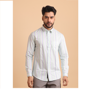 La mejor camisa básica de manga larga de algodón a cuadros en verde Armario cómodo y elegante Esencial para ropa informal y semiformal - Product Image 2