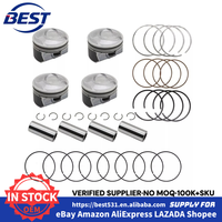 Kit de révision moteur complet : vilebrequin, bielle, segments de piston, chaîne de distribution, soupapes d'admission et d'échappement pour Hyundai Kia G4KJ 2.4L