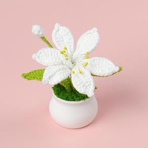 Planta Artificial de Orquídea Martiana Tejida a Crochet, Hecha a Mano, en Maceta, Regalo Original para Niñas, Artesanía Textil, Tipo Hilo - Product Image 3