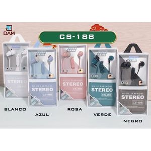 Audífonos Intrauditivos con Cable DAM CS-188, Interfaz de 3.5mm, Controlador Dinámico, Micrófono Estéreo para Teléfono y Tableta, Plástico, Sin Cancelación de Ruido - Product Image 1