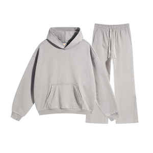 Logo personnalisé poids lourd 400 grammes 100% coton sweat à capuche et pantalon de survêtement ensemble hommes survêtements surdimensionnés vierges - Product Image 3