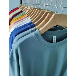 Streetwear de luxe 100% coton T-shirt uni 280 Gsm poids lourd tricoté tissu imprimé motif T-shirt pour hommes livraison DDP - Product Image 4