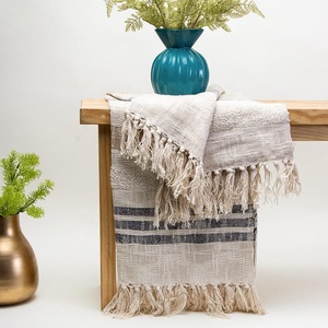 ผ้าห่ม100% ผ้าฝ้ายธรรมชาติน้ำหนักเบาและระบายอากาศได้ดีสำหรับทุกฤดูกาลผ้าห่มทอ - Product Image 1