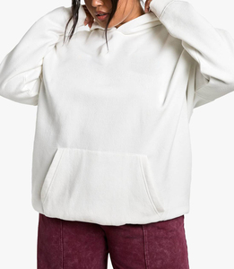 Sweat-shirts streetwear en molleton délavé à l'acide, couleur blanc cassé, design personnalisé, vente en gros, broderie imprimée pour femmes - Product Image 6