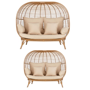 Nouvelle collection meilleur produit rond rotin loisirs lit de soleil bonne fabrication pour hôtel villa jardin prix abordable - Product Image 1