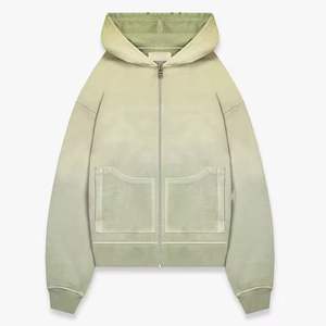 High Quality 100% Cotton Acid Washed <b>Vintage</b> Hoodie Old <b>Sweater</b> Stone Washed with Plain Dyed Technique Winter High Street Series - Product Image 2