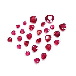Natural Bangkok Ruby Calibrated Hearts Gemstones AAA Grade 3mm-10mm <b>Red</b> Color Brilliant Cut Marquise Certified GIA Loose <b>Beads</b> - Product Image 3