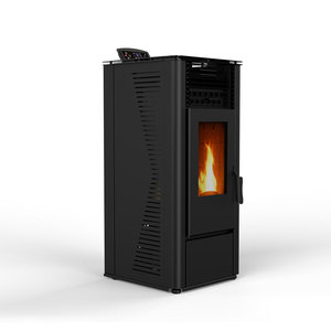 Poêle à granulés de bois autoportant avec foyer, fenêtre de visualisation frontale, commande tactile, design moderne en fonte, chauffage intérieur, garantie 5 ans - Product Image 1