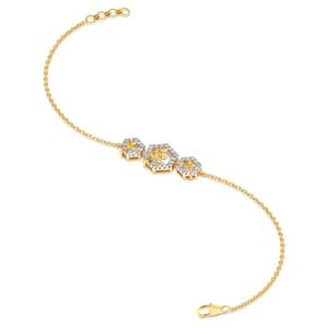 14Kt <b>Gold</b> <b>Bracelet</b> with Lab Grown Diamonds Genuine Grown Diamond <b>Bracelet</b> Woman's Gift <b>Bracelet</b> Solid <b>14k</b> Yellow <b>Gold</b> - Product Image 3